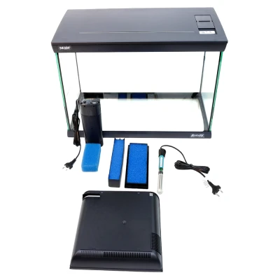 Аквариум Newa Mirabello MIR 70D Daylight LEDS, 70 л, с фильтром, нагревателем и освещением рассвет-закат, серый NEW VERSION