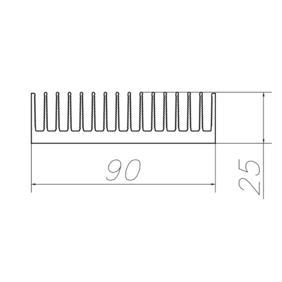Профиль алюминиевый 90мм * 25мм * 2 ,55кг