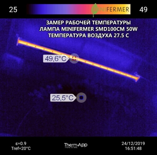 Фитолампа для растений MiniFermer 50 Ватт. Длина 100 см