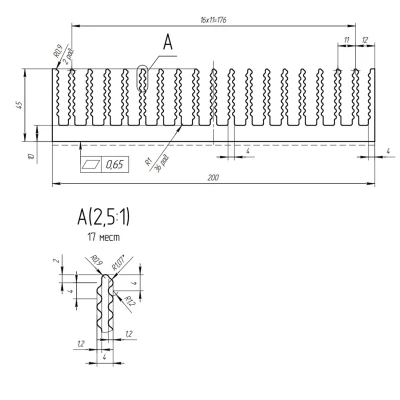 Профиль алюминиевый 200 мм * 45 мм * 11,27 кг