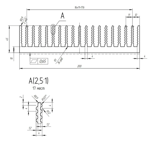 Профиль алюминиевый 200 мм * 45 мм * 11,27 кг
