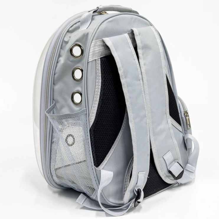 Рюкзак прозрачный Catidea для переноски кошек и собак светло-серый
