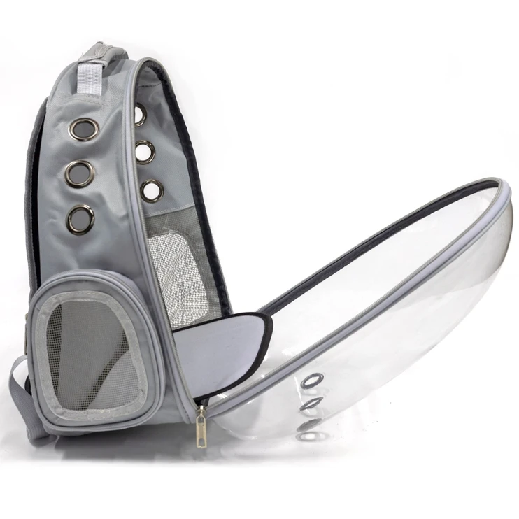 Рюкзак прозрачный Catidea для переноски кошек и собак светло-серый