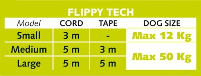 Поводок-рулетка Ferplast FLIPPY TECH MEDIUM черный - лента 3 м 25 кг