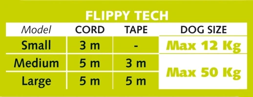 Поводок-рулетка Ferplast FLIPPY TECH MEDIUM черный - лента 3 м 25 кг