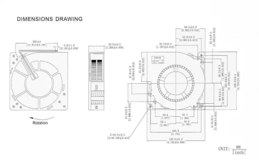 Вентилятор радиальный центробежный 120х120х32мм 12 Вольт