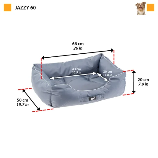 Ferplast JAZZY 60: схема размеров производителя. Цвет на схеме демонстрационный.