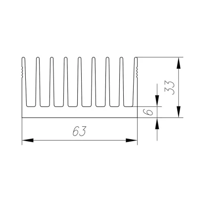 Профиль алюминиевый 63мм * 33мм * 2,4кг