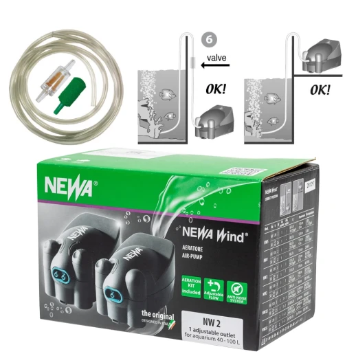 Компрессор аэратор для аквариума Newa Wind NWS на 5-30 л 80 л/ч