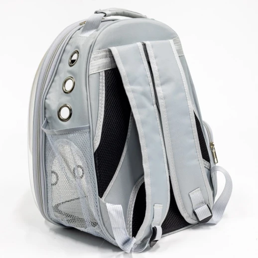 Рюкзак прозрачный Catidea с иллюминатором для переноски кошек и собак светло-серый