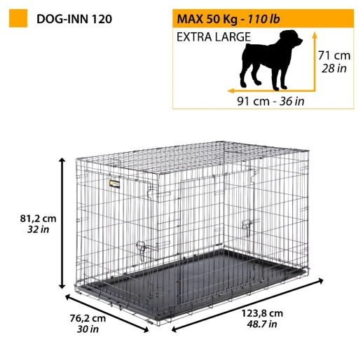 Металлическая клетка для собак Ferplast DOG-INN 120 123,8 x 76,2 x h 81,2 см