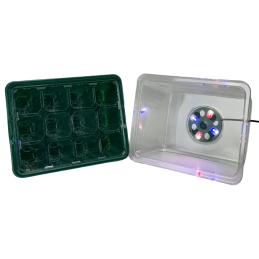 Мини парник с подсветкой HobbyFarm, 12 ячеек, для рассады, 5 шт.