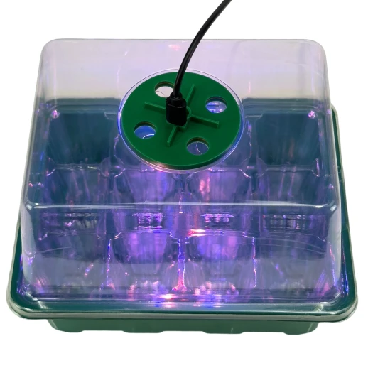 Мини парник с подсветкой HobbyFarm, 12 ячеек, для рассады, 5 шт.