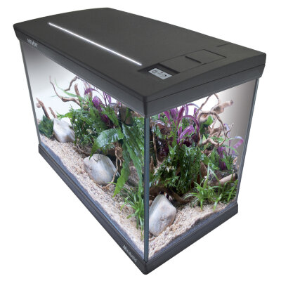 Аквариум Newa Mirabello MIR 70P Plants LEDS, 70 л, с фильтром, нагревателем и освещением рассвет-закат, серый NEW VERSION