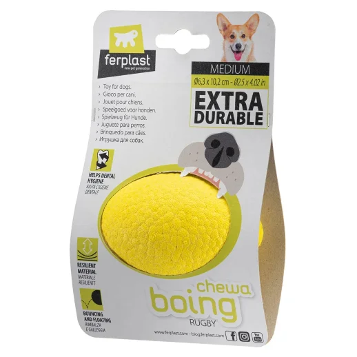 Игрушка - мяч регби Ferplast CHEWA BOING M плавающий желтый