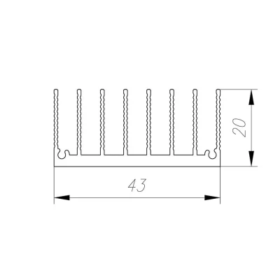 Профиль алюминиевый ш-образный 43*20*0,7кг