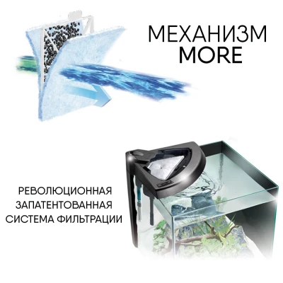 Аквариум Newa More reef NMO 50RW Daylight LED, 45 л, с фильтром, скиммером, нагревателем и освещением рассвет-закат, белый NEW VERSION