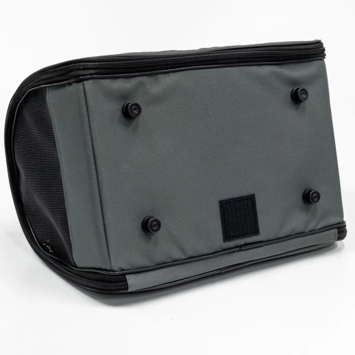 Сумка переноска Catidea складная для собак и кошек 40х23х24 см темно-серый/розовый