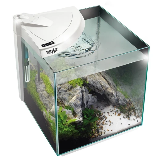 Аквариум Newa More NMO 30W Daylight LED 28 л с фильтром, нагревателем и освещением рассвет-закат, белый NEW VERSION