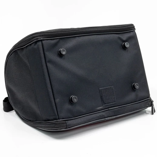 Сумка переноска Catidea складная для собак и кошек 40х23х24 см черный/красный