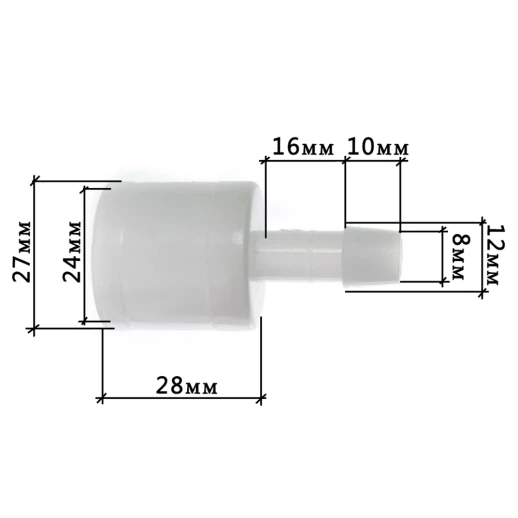 Переходник LSTL для круглой трубы 25 мм на диаметр 10 мм