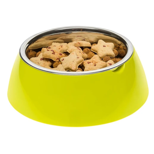 Металлическая миска Ferplast JOLIE L на пластиковой подставке зеленая 1,2л