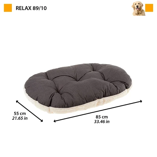 Подушка мягкая Ferplast RELAX 89/10F для собак и кошек Черный с белым мехом