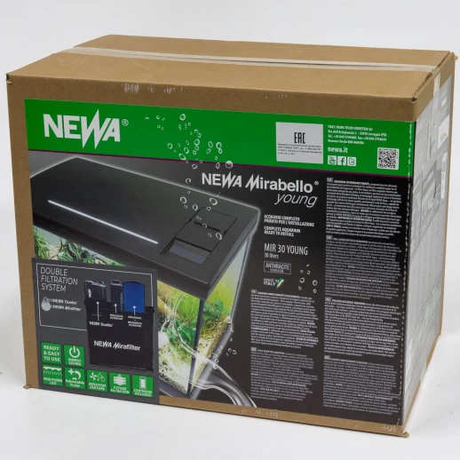 Аквариум Newa Mirabello MIR 30 young-MF, 30 л, с фильтром и освещением, серый NEW VERSION