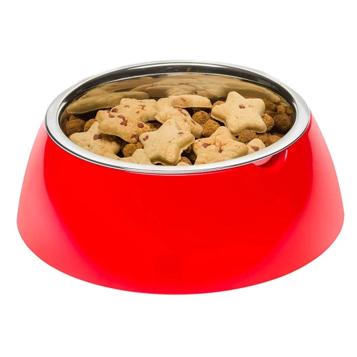 Металлическая миска Ferplast JOLIE L на пластиковой подставке красная 1,2л