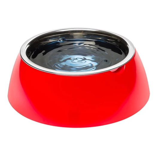 Металлическая миска Ferplast JOLIE L на пластиковой подставке красная 1,2л