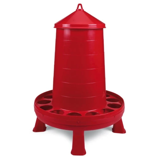 Кормушка бункерная Gaun 16 кг. пластик с решеткой с круг. отверстиями на ножках