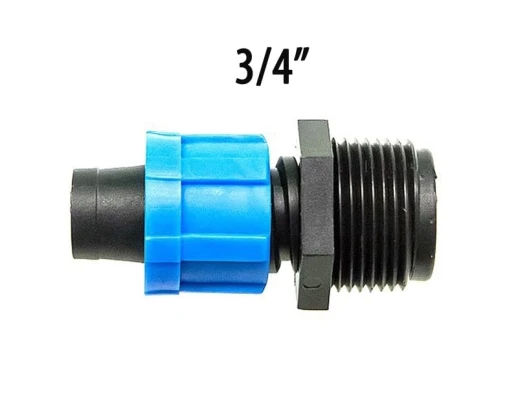 Фитинг для капельной ленты 16мм с наружной резьбой 3\4"