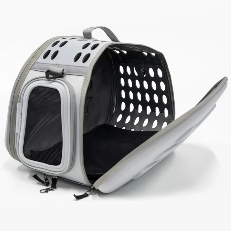 Сумка-переноска Catidea с жесткими стенками 46х29х34 см светло-серый