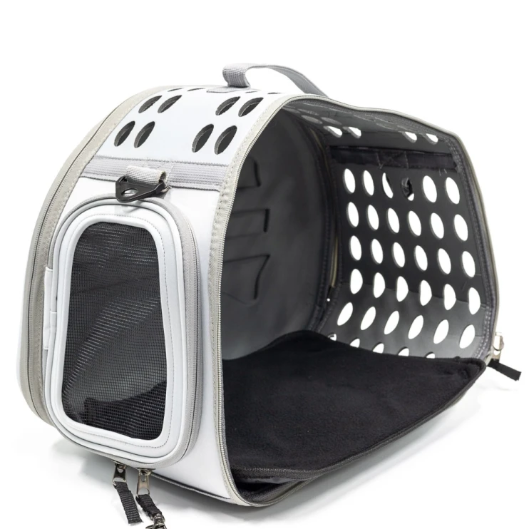 Сумка-переноска Catidea с жесткими стенками 46х29х34 см светло-серый