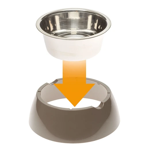 Металлическая миска Ferplast JOLIE L на пластиковой подставке серая 1,2л