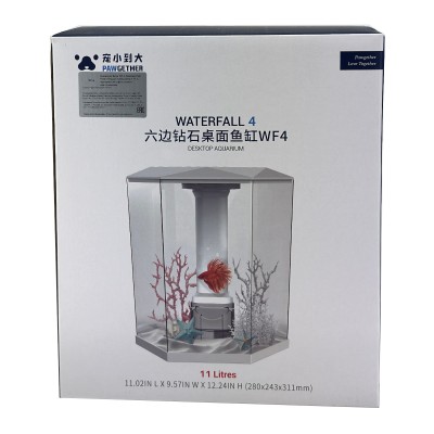 Аквариум Pawgether WF-4 панорамный 11 л, настольный с фильтром и светильником
