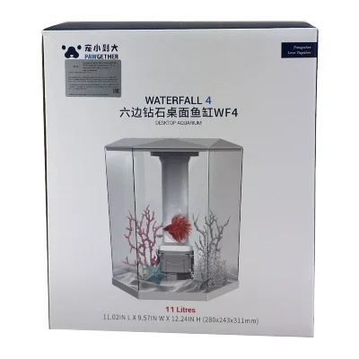 Аквариум Pawgether WF-4 панорамный 11 л, настольный с фильтром и светильником
