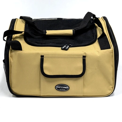 Сумка-переноска Petcomer для собак и кошек 41х34х30 см бежевый