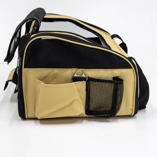 Сумка-переноска Petcomer для собак и кошек 41х34х30 см бежевый