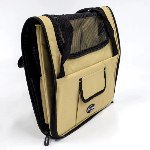 Сумка-переноска Petcomer для собак и кошек 41х34х30 см бежевый