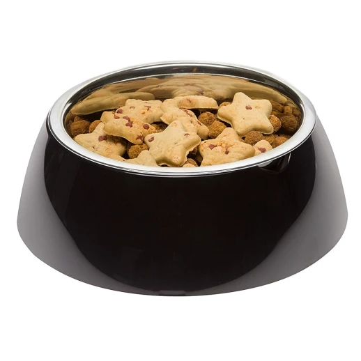 Металлическая миска Ferplast JOLIE L на пластиковой подставке чёрная 1,2л