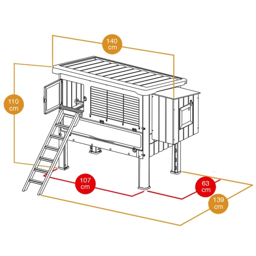 Пластиковый домик для кур Ferplast HAPPY FARM 120 бежевый пластик