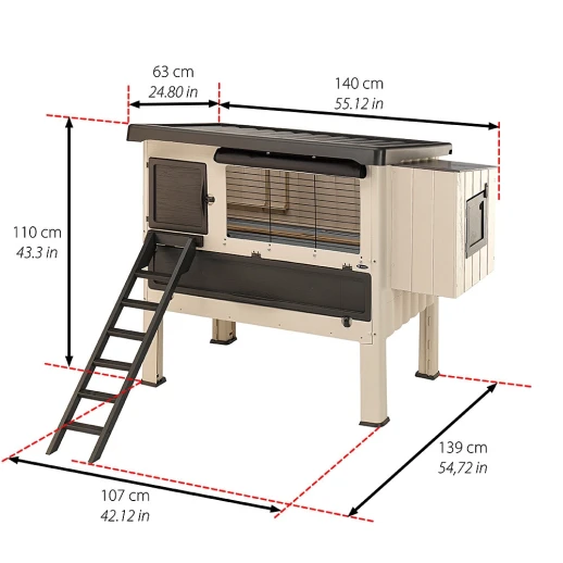 Пластиковый домик для кур Ferplast HAPPY FARM 120 бежевый пластик