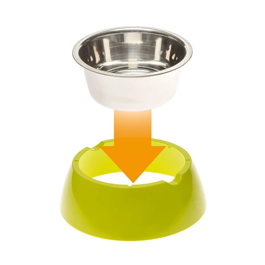 Металлическая миска Ferplast JOLIE M на пластиковой подставке зеленая 0,85л