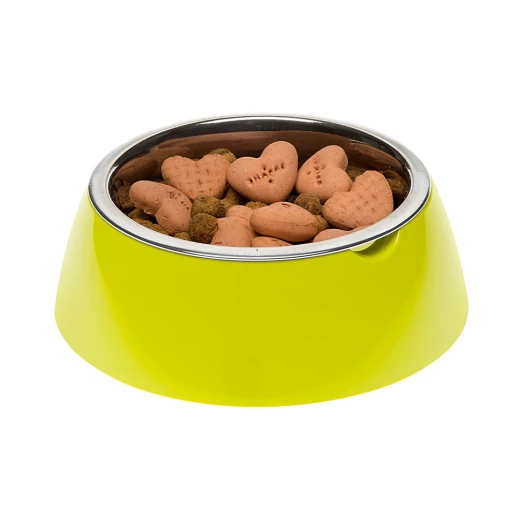 Металлическая миска Ferplast JOLIE M на пластиковой подставке зеленая 0,85л