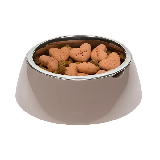 Металлическая миска Ferplast JOLIE M на пластиковой подставке серая 0,85 л.