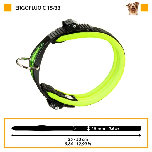 Ошейник Ferplast ERGOFLUO C15/33 с подкладкой и микрорегулировкой оранжевый