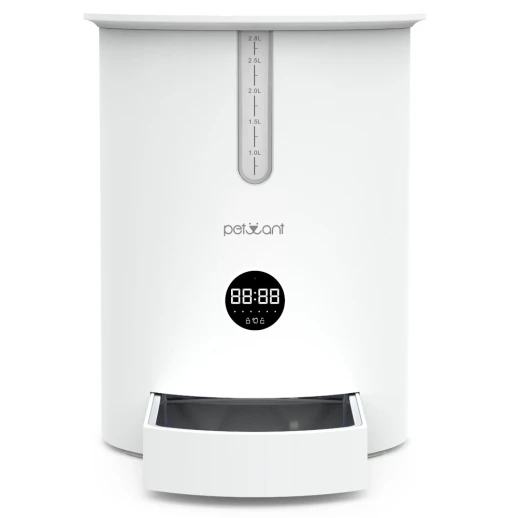 Автокормушка Petwant 2,8 л. для сухого корма белая c Led панелью