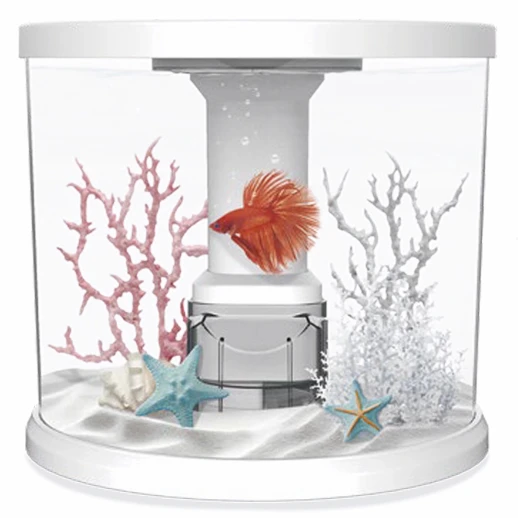 Аквариум Pawgether WF-1 панорамный 3,3 л, настольный с фильтром и светильником