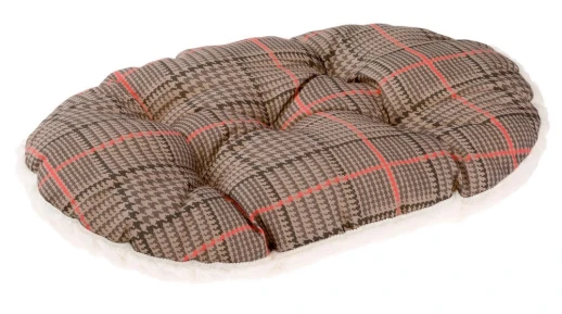 Подушка мягкая Ferplast RELAX F 55 для собак и кошек х/б + мех. Зеленые линии